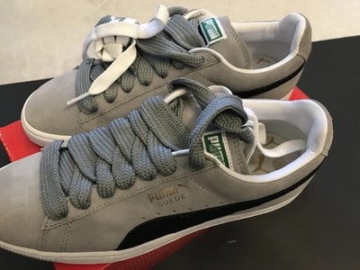 Puma Suede Classic, grey/black/white/Team gold, Vintage, Gr. 40,