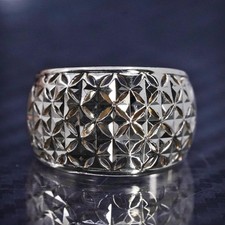 Size 6.25, VTG vermeil yellow gold over sterling silver 925 textured band ring