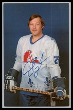 Andre Dupont 3.5 X 5.5 Quebec Nordiques Postcard Photo Autographed !!