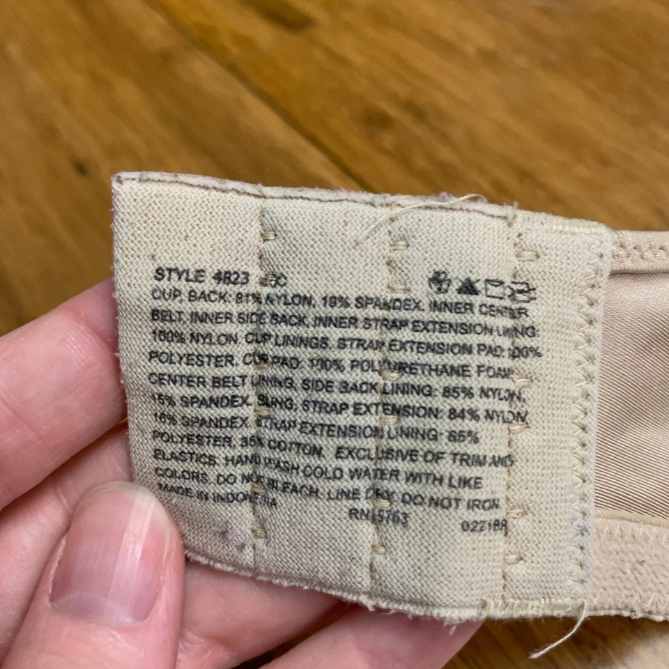 Sujetador Playtex 4823 Mujer Talla 40C Cobertura Completa Con Aros Alisador Todos los Días Beige Foto 4 de 4