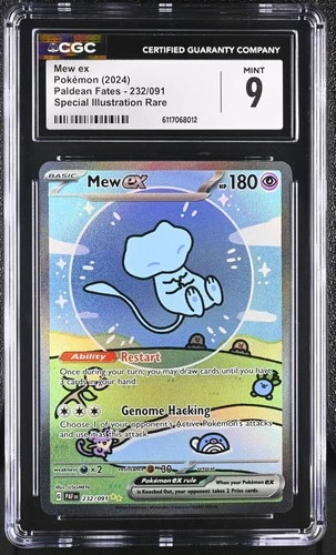Mew EX 232/091 Special Illustration Rare Paldean Fates Pokemon CGC 9 Mint *012