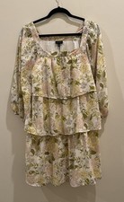 Who What Wear Women's Small Boho Flowy Floral Leaf Pattern Dress NWT
