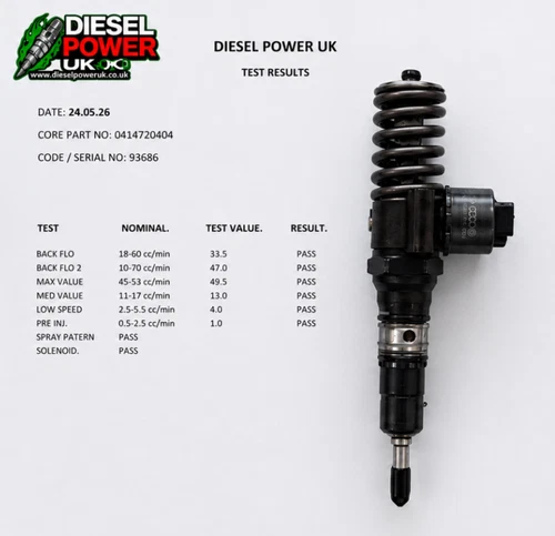 VW  AUDI SEAT 2.0 TDI 140PS BKD - DIESEL INJECTOR 03G130073G + / 0414720404