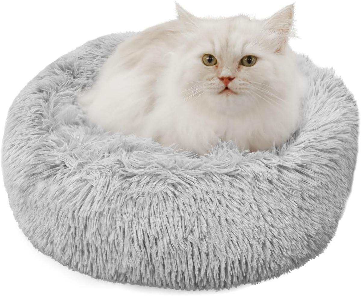 Dog Bed, Cat Beds for Indoor Cats, Fluffy Round Pet Bed Non-Slip