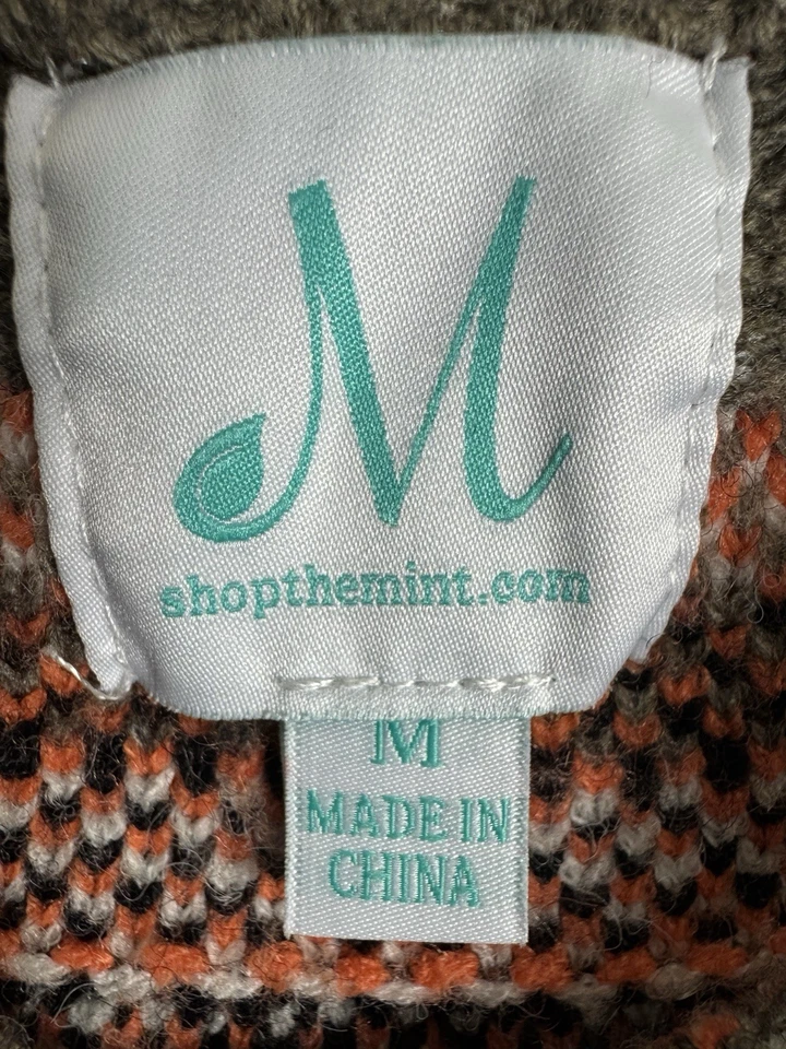 Suéter Halloween Ghosts Fair Isle Mujer Mediano Novedad Halloween Gris Foto 4 de 4