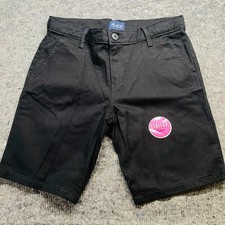 The Children's Place Girls Uniform Regular Twill Woven Chino Shorts Black 8 New