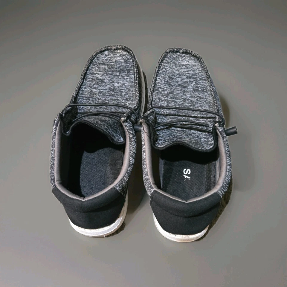 Zapatos sin cordones Hey Dude Dupe Grade School niños talla 6 negros grises Foto 3 de 4