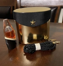 Bob Mackie Evening Bag & Purse Spray Perfume Gold Black W/ Braided Strap