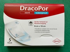1 X 5Stk.DracoPor, steril, waterproof, 8 x 10cm Steriler Wundverband, Neu-in OVP