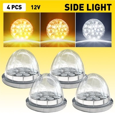 4X Dual Revolution Turn Signal LED White Amber Watermelon Light Chrome 12v EOU