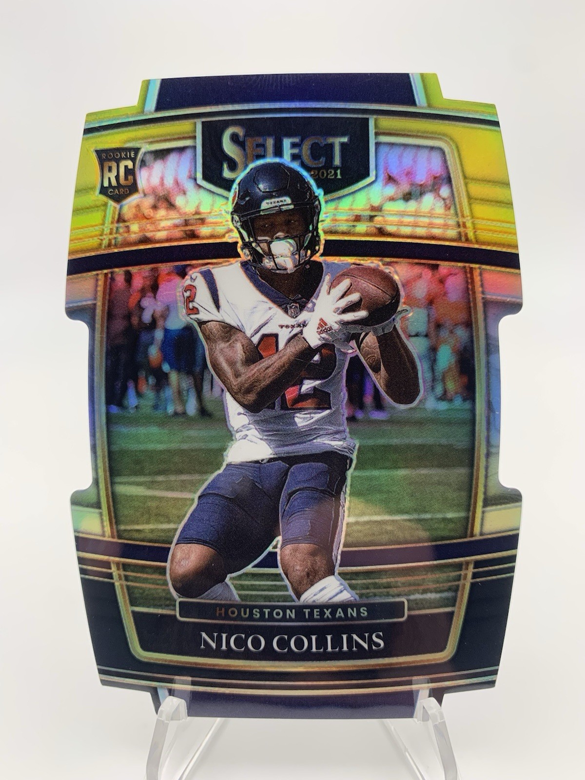 2021 Panini Select - Concourse Nico Collins #69 Black & Gold Prizm Die-Cut (RC)