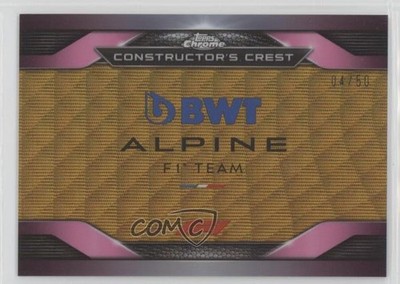 2023 Chrome Formula 1 Constructor's Crest Gold Wave Refractor /50 Alpine F1 1d59