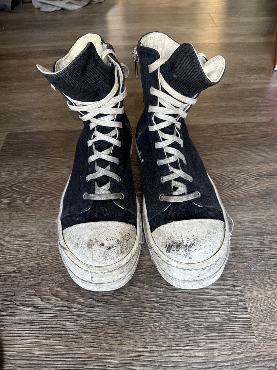 Rick Owen DRKSHDW Ramon High Top Black Shoes Size 43 EU | eBay