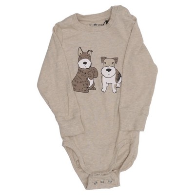 Tiny One, Body, Größe: 74, Beige, Baumwolle/Elasthan, Print #6bX