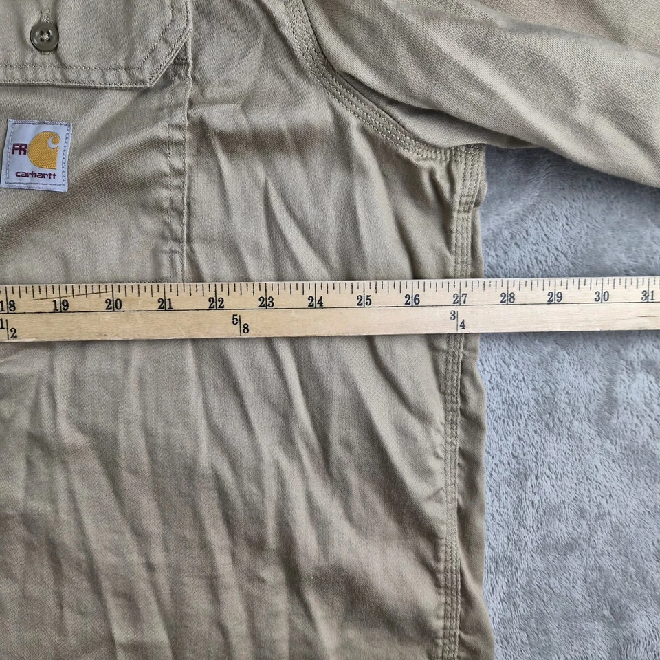 Carhartt FR Shirt Mens 2XL Tan Khaki Flame Resistant Work  Rugged Durable Cat 2 - Image 3 of 4