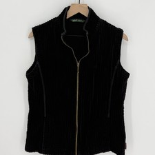 Woolrich Women's Ribbed Corduroy Full Zip Vest Size M Black