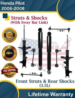 New OE Front Struts & Rear Shocks With Sway Bar Links For 2006-2008 Honda Pilot