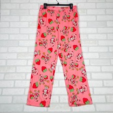Strawberry Shortcake Pink Pajama Pants All Over Print Lounge Bottoms Womens S