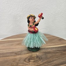 VTG Hula Girl Dashboard Doll Figurine Hawaii Bobble Shaking Grass Skirt Bobble