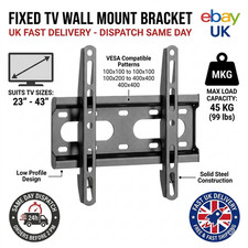 TV Wall Bracket Mount Tilt For TV 26-43 inch LCD LED Flat Screen Heavy Duty UK