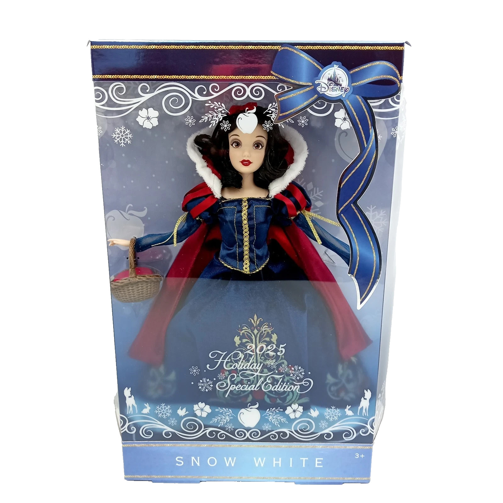 Disney Store 2025 Holiday Snow White Special Edition Doll Festive PVC 28cm - New