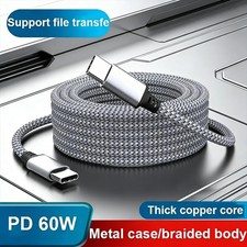 60W USB-C to USB-C Cable Fast Charger lot PD Nylon Cord For iPhone 16 Samsung