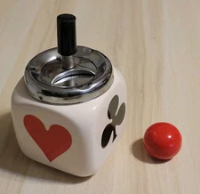 Playing Card Poker Theme Cigarette Plunging Ceramic Ashtray Read