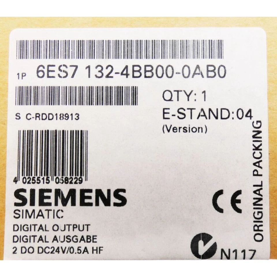 全新西门子 6ES7132-4BB00-0AB0 6ES71324BB000AB0 SIMATIC DP 5 电子模块 — 第 2/3 张图片