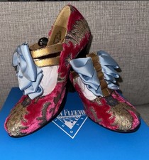 John Fluevog Murillo Suede Paisley Baroque Ankle Heel sz 6 US