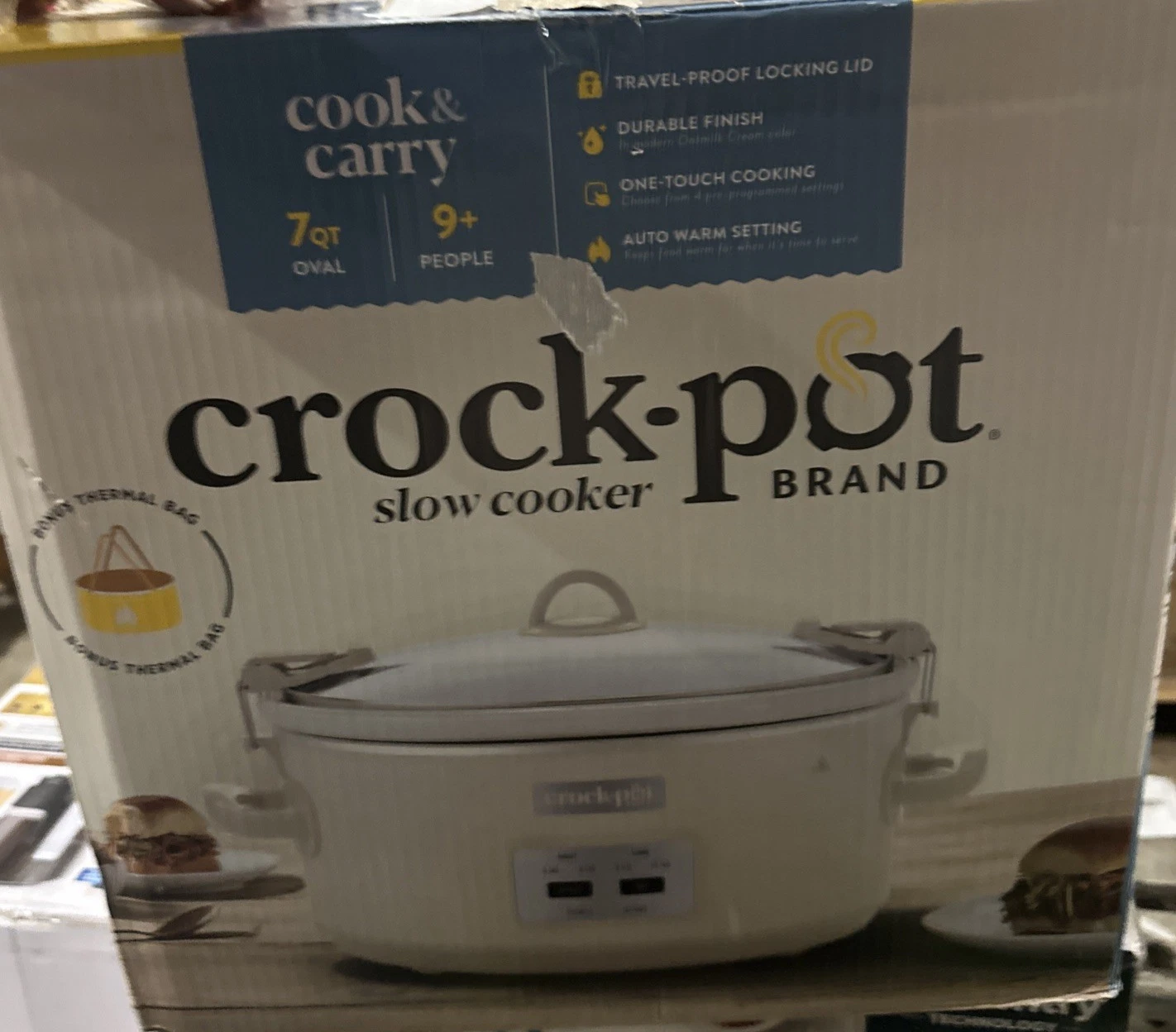 ⚡️Crock-Pot 7Q Cook & Carry Slow Cooker with Carry Bag 🆕Open Distressed Box👈