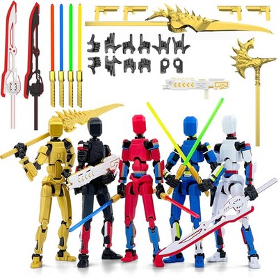 5-Pack Titan 13 Multi-Colored Action Figures Laser Saber 3D