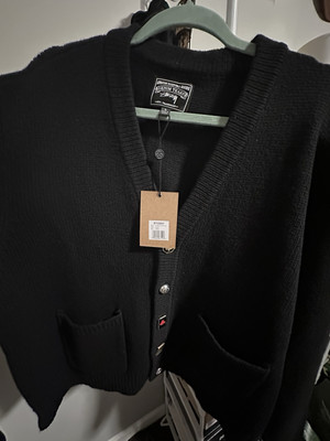 NEW Stussy X Denim Tears Playing Card Suits Cardigan Black Sizes