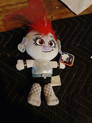 Dreamworks TROLL WORLD TOUR, BARB 8'' Red Mohawk Hair, Soft Sculpture Plush.
