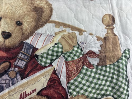 Blue Jean Teddy Crib Quilt Baby Blanket Wall Hanging 49x40” Handmade Machine Sew - Picture 7 of 24