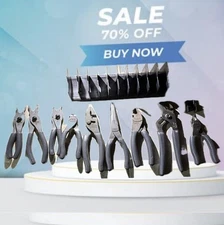 Snap On Tools NEW PL1000STARTMB 10pc Power Blue Cutter Crimper Starter Plier Set