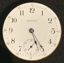 Vintage American Waltham 17 Jewel Pocket Watch Movement Not Running For Parts