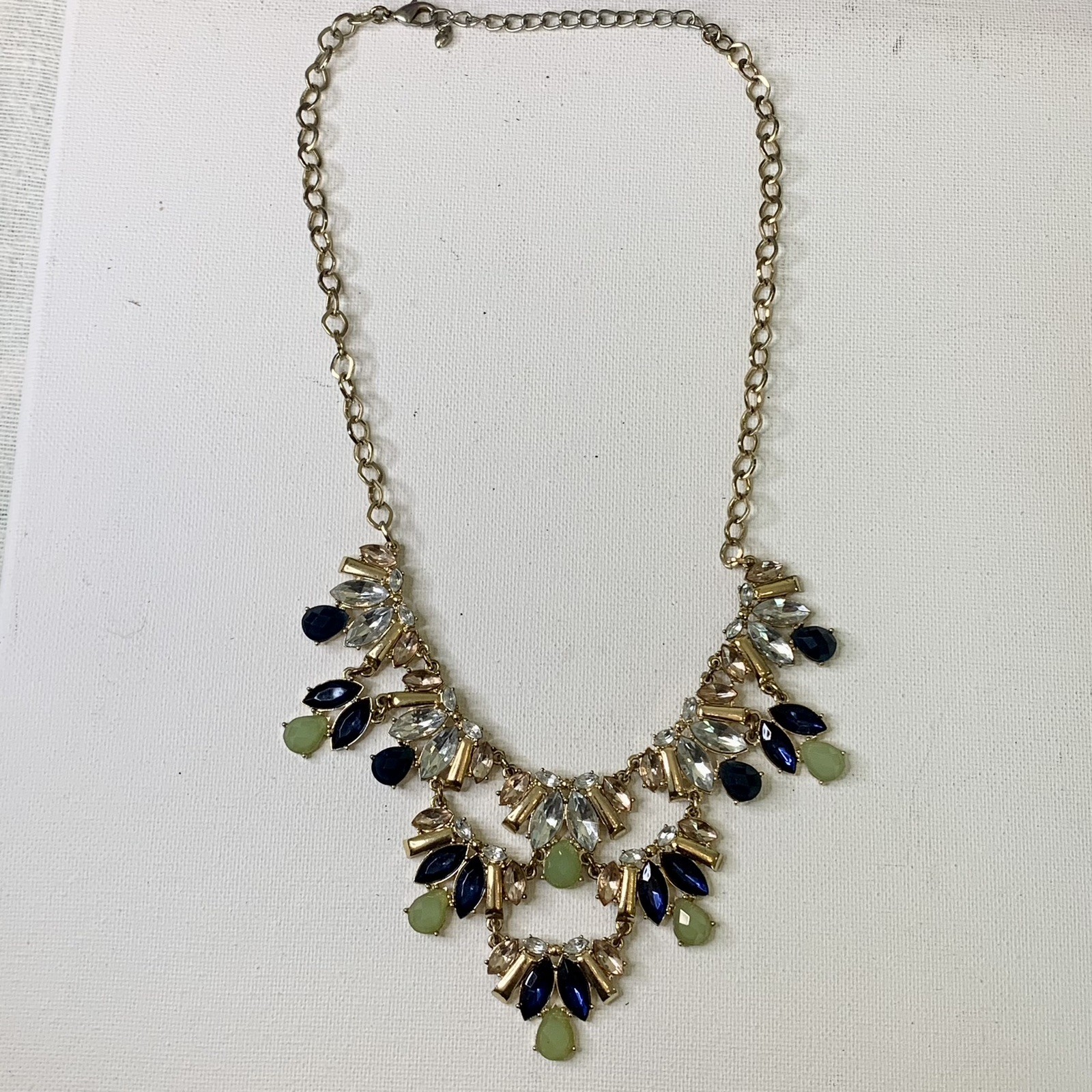 Sparkly Rhinestone Crystal Statement Necklace Gol… - image 3