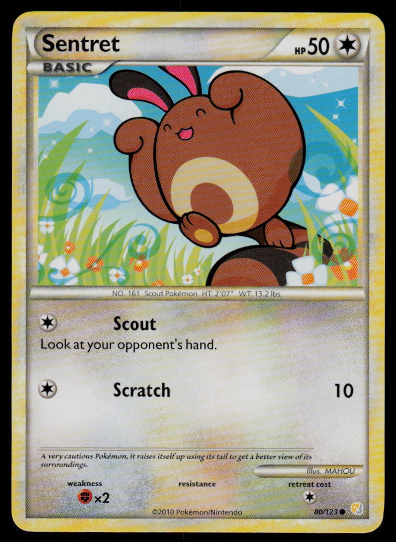Sentret 80/123 HeartGold SoulSilver Pokemon TCG LP