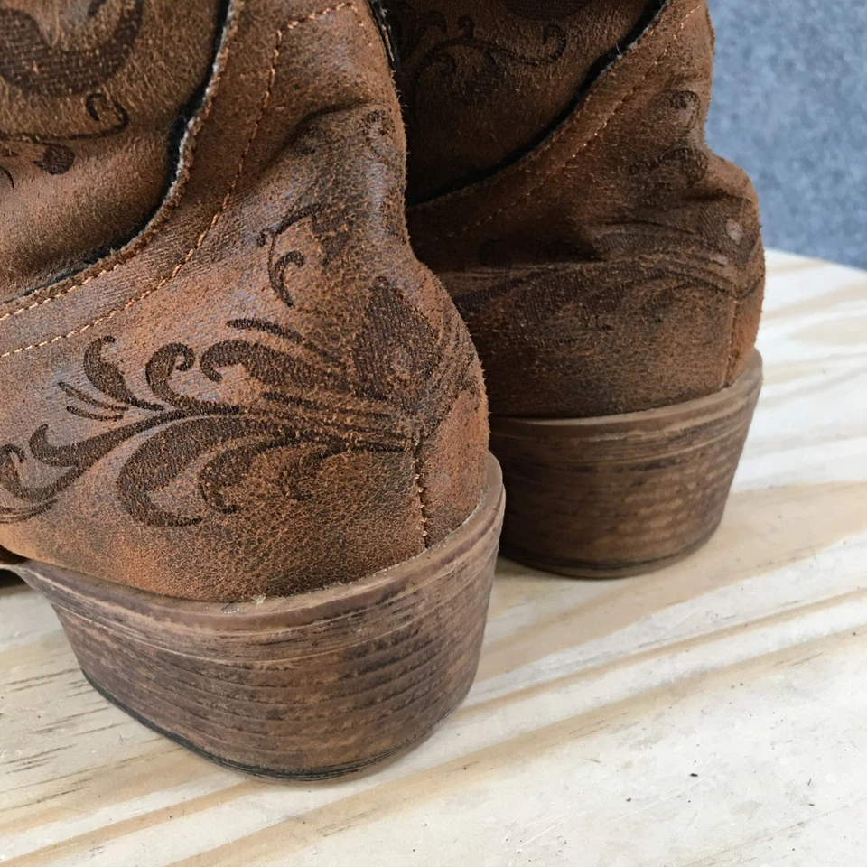 Botas Roper para mujer 8 cosas altas cachemira tirar del medio oeste vaquero cuero marrón Foto 4 de 4