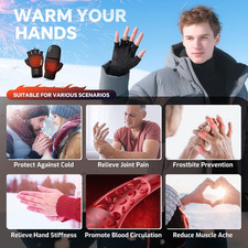 Heated Gloves for Men Women- Rechargeable Electric Full Half Hands Heated Gloves
