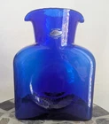 BLENKO Cobalt Blue Hand Blown Double Spout Glass Carafe/Pitcher/Vase USA