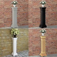 Classic Square Pillar Plant Stand Ladder Shelf for Garden Balcony Indoor MDF