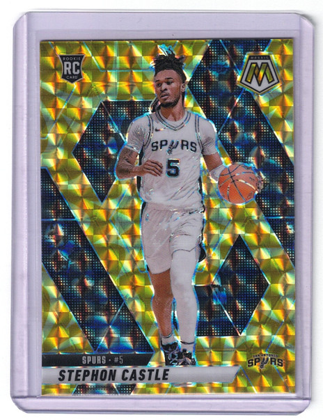2024-25 Panini Mosaic - Stephon Castle #236 Reactive Yellow Mosaic Prizm (RC)