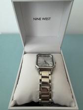 Nine West Women’s Silver Dial Rectangle Watch In Box