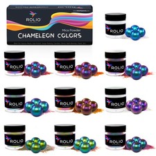 Chameleon Mica Powder - 10 Colors X 5g Jars for Epoxy Resin - DIY Art Projects