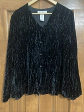 Jones New York Velvet Silk Blend Button up Shirt Blouse Top Women’s Size 20W