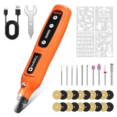 HARDELL Engraving Pen, Cordless Rechargeable Engraver Pen,5 Speed Engraver Tool