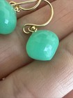 14k Yellow Gold Faceted Green Jade?  Ball Post Drop Dangle Earrings — photo 2