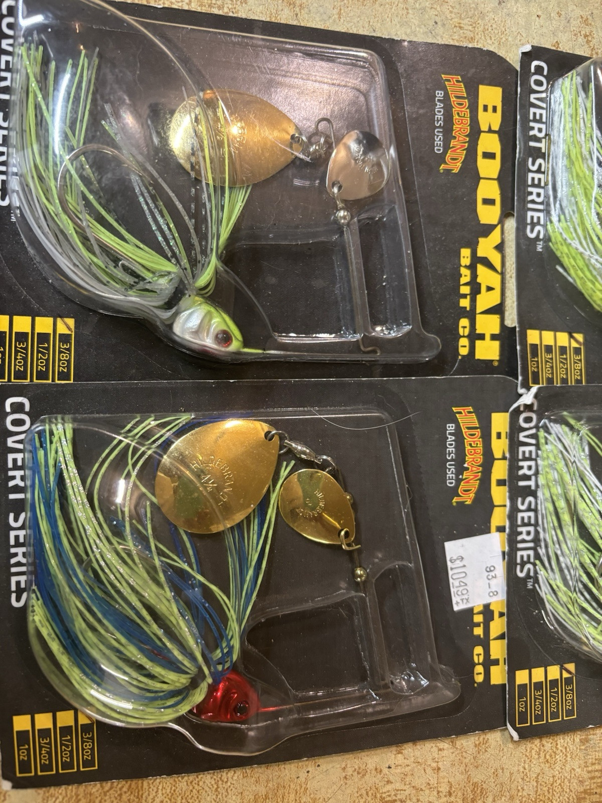 4 Booyah Covert 3/8oz Spinnerbaits Double Colorado Asst. - Image 4