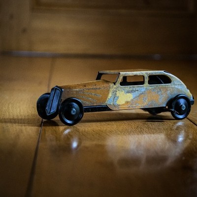 Tole Auto sehr schöne Patina kein Jep Cij jrd Vorkriegsblechspielzeug altes...